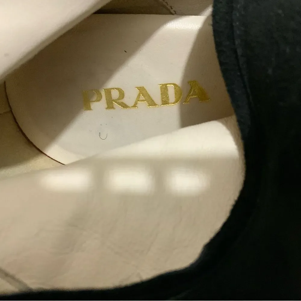 PRADA Black Suede Knee High Stiletto Boots Size 39 - Picture 14 of 16